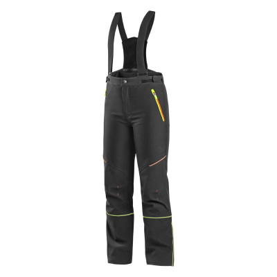 Kalhoty TRENTON, zimní softshell, dětské, černé s HV žluto/oranžové doplňky