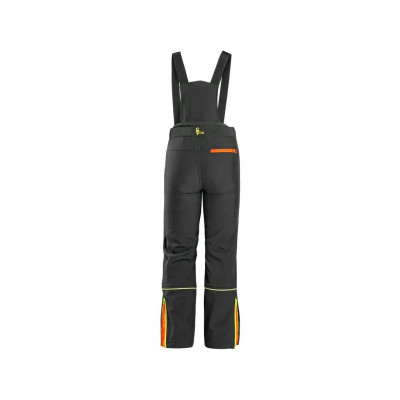 Kalhoty TRENTON, zimní softshell, dětské, černé s HV žluto/oranžové doplňky