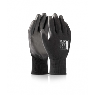 Máčené rukavice ARDON®BUCK BLACK - maloobchodní balení 12 párů - černá